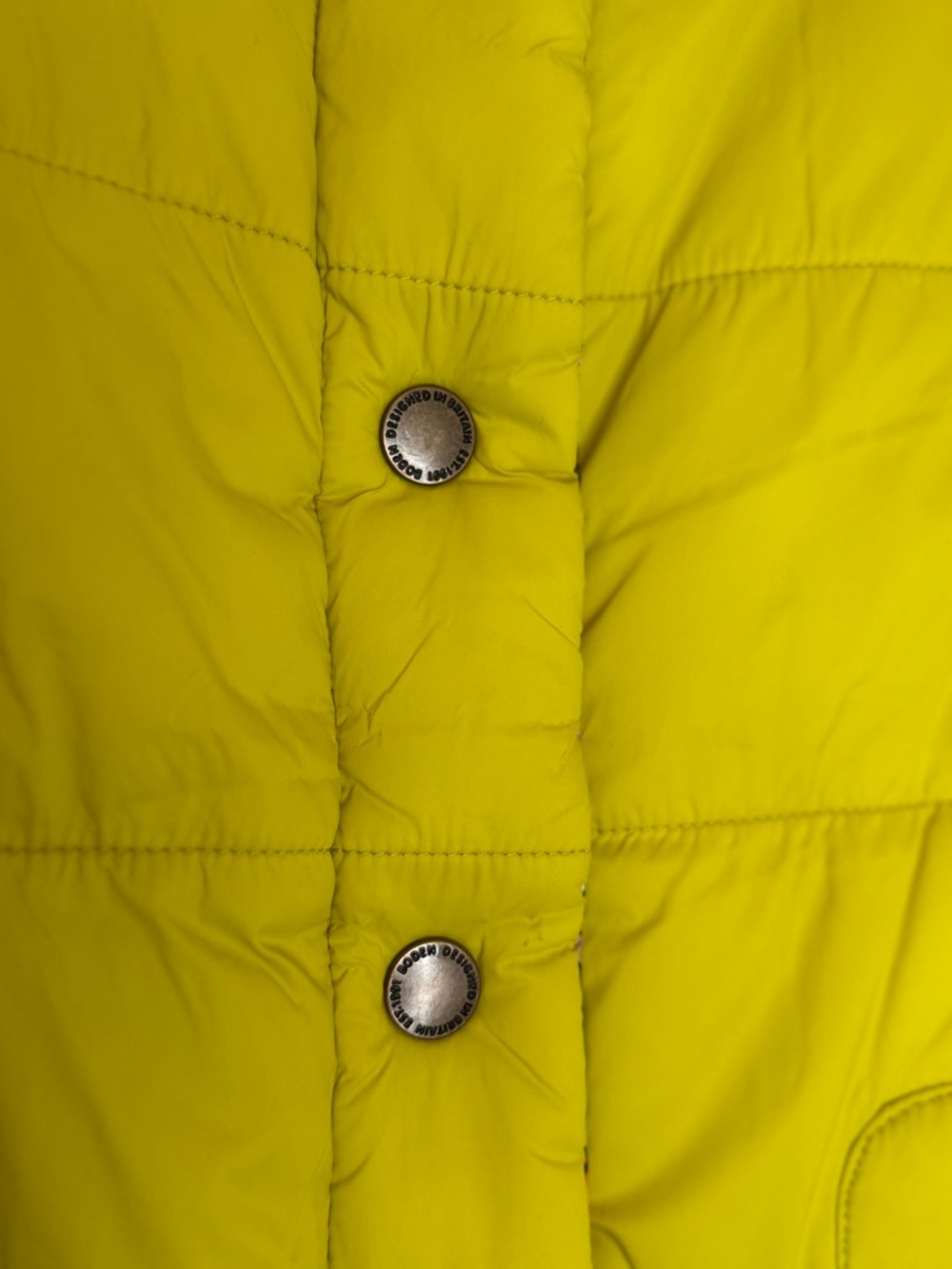 NWT Boden Reversible Puffer Vest Floral Khaki Neon Yellow - US 8 / Medium‎ - Picture 8 of 16